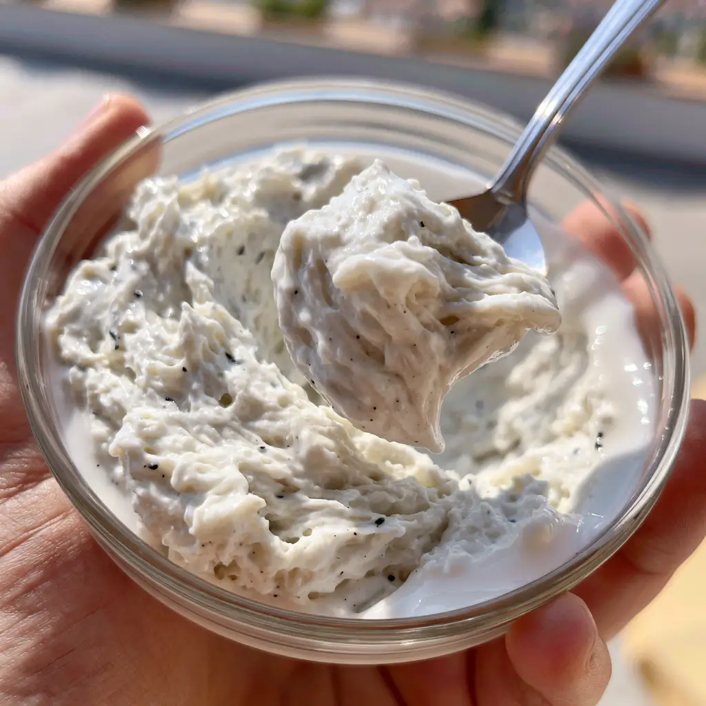 Extreme close-up showing vanilla bean specks and glossy melted edges of dense ice cream.