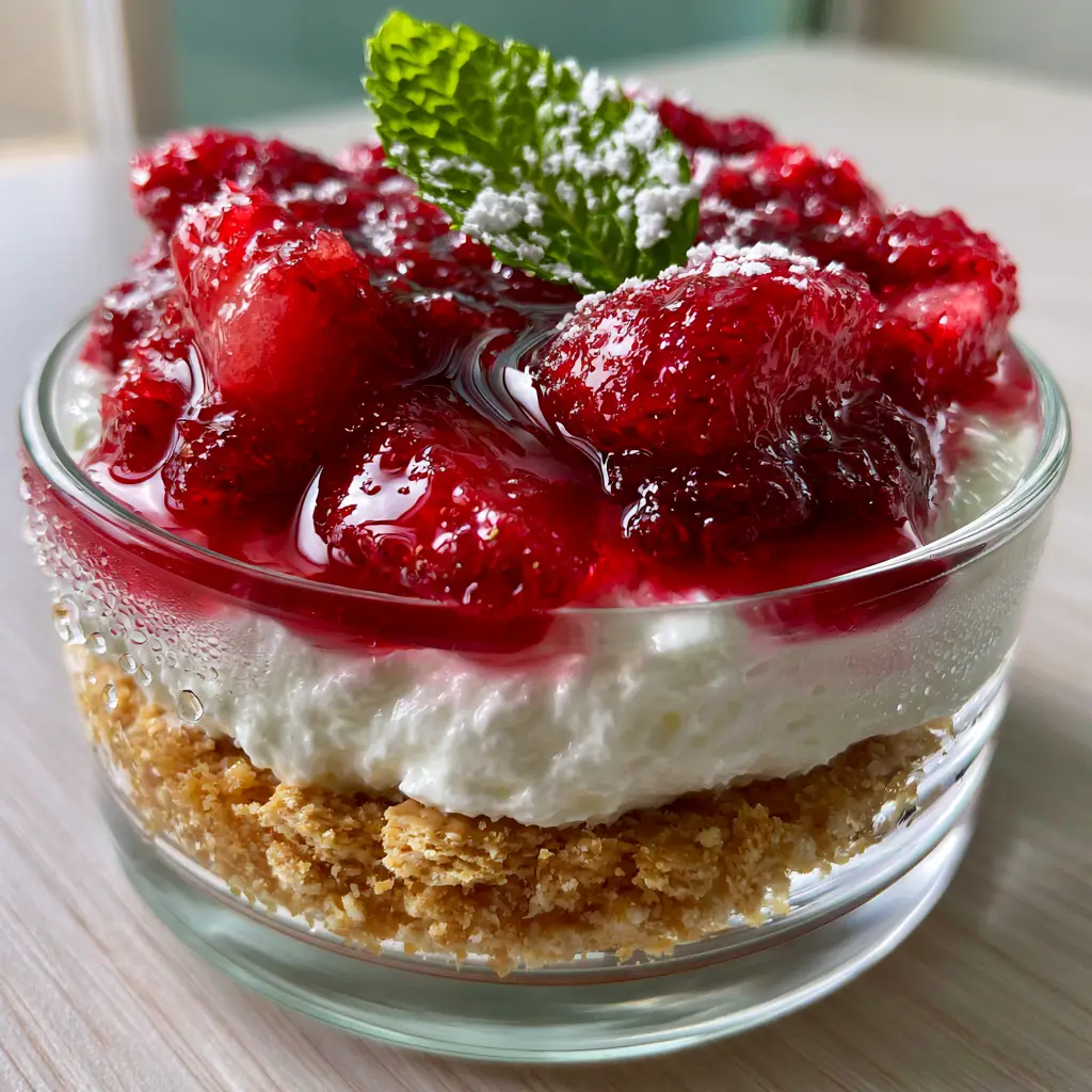 A side view showing the thick golden-tan graham cracker crust and clear droplets of cold condensation on the glass. (Summer dessert recipes)