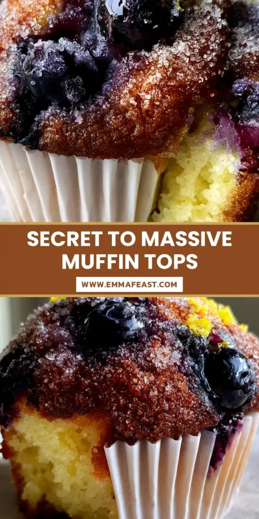 A close-up of a high-domed Lemon Blueberry Muffin with sparkling sanding sugar and fresh lemon zest on a grey linen napkin.