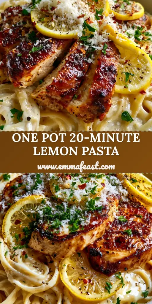 A luxury ceramic bowl overflowing with Creamy Lemon Chicken Pasta, topped with golden-brown chicken breast and fluffy parmesan. (Lemon Chicken Pasta)