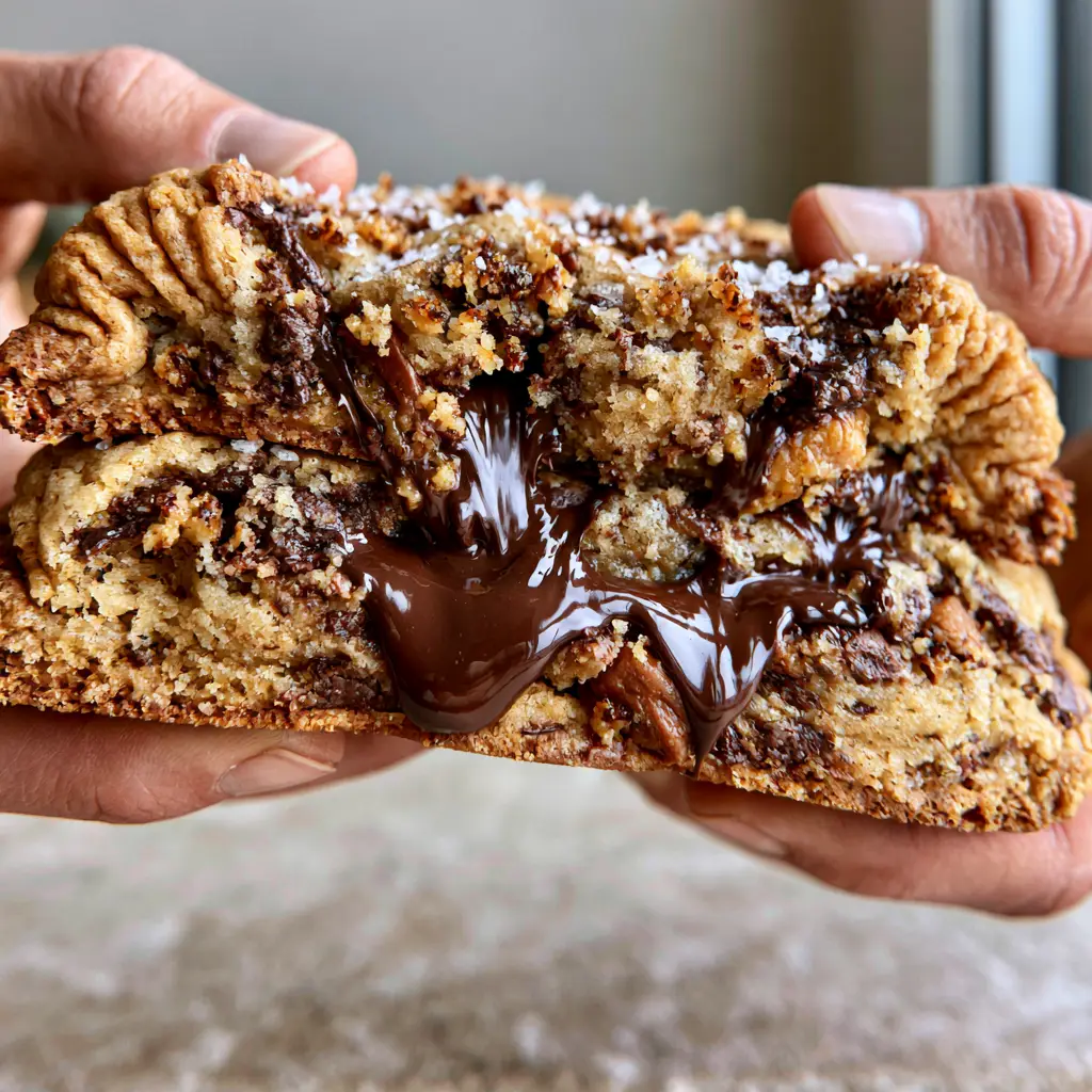 Bakery Style Chocolate Chip Cookies: The Ultimate Thick and Gooey Brown Butter Guide 1 A close up of mountainous golden-brown cookie dough with toasted brown butter flecks and crispy edges.