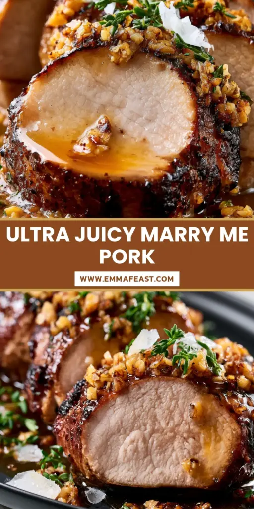 A close-up shot of sliced pork tenderloin medallions with a glistening amber honey garlic glaze and crispy garlic on a matte black plate. (pork tenderloin dinner)