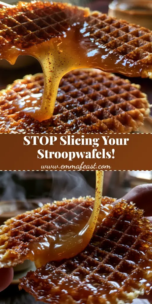 Stroopwafels Recipe: How to Make Authentic Dutch Caramel Waffles at Home 4 A close-up of a warm Dutch stroopwafel being pulled apart to reveal a stretchy cinnamon-caramel center. (Stroopwafels recipe)