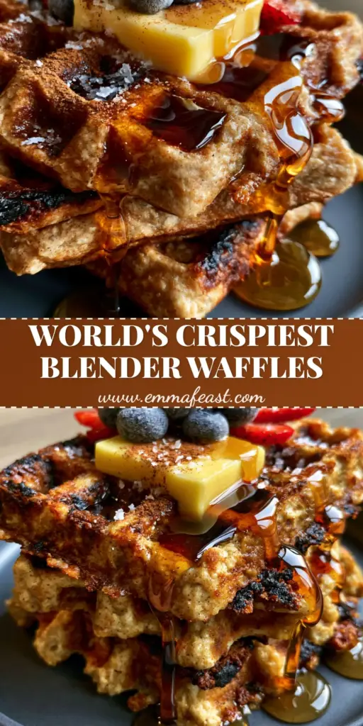 Oat Flour Waffles: The Ultimate Guide to Crispy, Golden-Brown Bliss 4 A stack of four thick golden-brown oat flour waffles with charred edges, topped with melting grass-fed butter and dripping maple syrup.