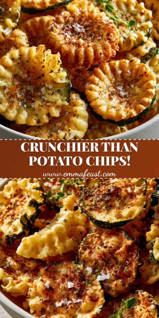 Salty snack recipes: The Ultimate Ultra-Crispy Air-Fried Zucchini and Parmesan Pasta Chips 4 A towering pile of air-fried zucchini and pasta chips with a bubbly parmesan crust and smoked paprika dusting. (salty snack recipes)