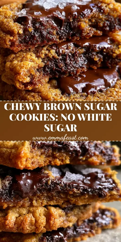 A stack of thick brown sugar chocolate chip cookies with crinkled edges and glistening dark chocolate pools on a stone surface.