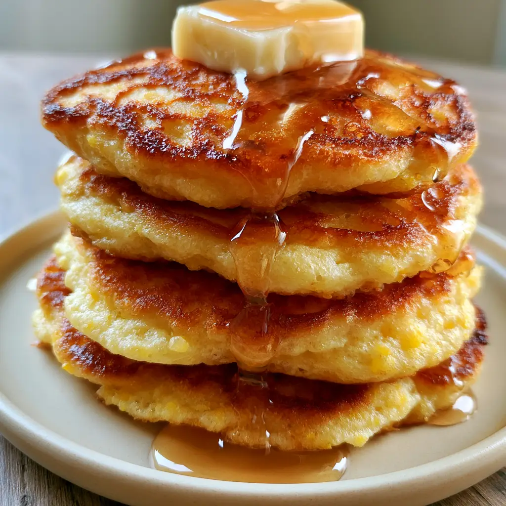Cornmeal Pancakes: The Ultimate Fluffy and Crispy-Edged Breakfast 2 Extreme macro shot of cornmeal pancakes showing the aerated texture and butter-crisped lacy edges. (cornmeal pancakes)