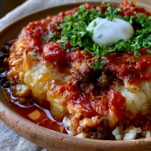 Macro close-up of glossy tomato sauce and savory ground beef in stuffed cabbage rolls.