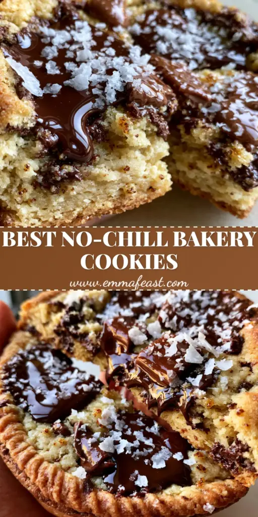 A stack of crispy chewy chocolate chip cookies with deep rippled edges, molten dark chocolate pools, and flaky sea salt on a neutral background.