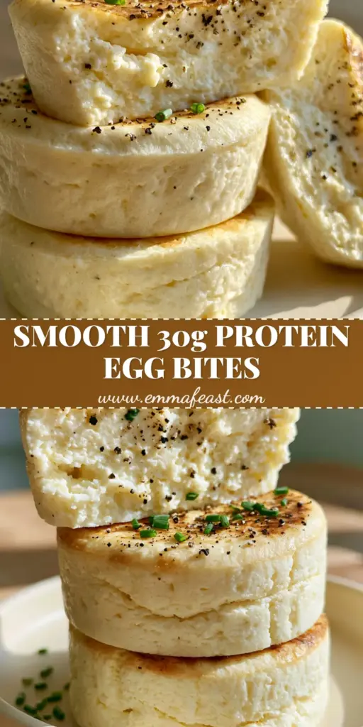 Baked Cottage Cheese Eggs (High Protein Breakfast Bites) 4 A stack of three golden-brown baked cottage cheese eggs topped with fresh chives and cracked black pepper on a cream plate.